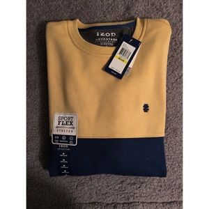 Izod Gold & Navy Crew Neck Sweatshirt